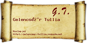 Gelencsér Tullia névjegykártya